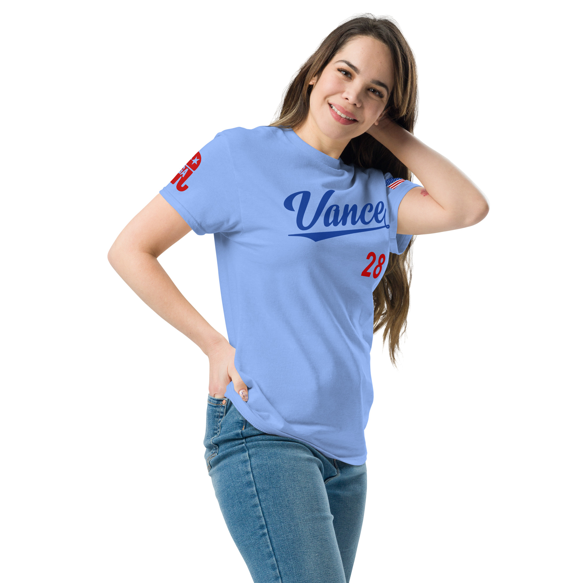 unisex classic tee carolina blue left front 6988ca3588537